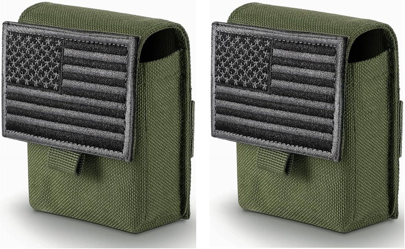 FRTKK 2 Pack Tactical Pouches, Molle EDC Compact Pouch Small Utility Pouch Accessories Battery Cigarette Case Card Holder Lighter Slot Mini Cigar Belt Waist Pack - Image 1